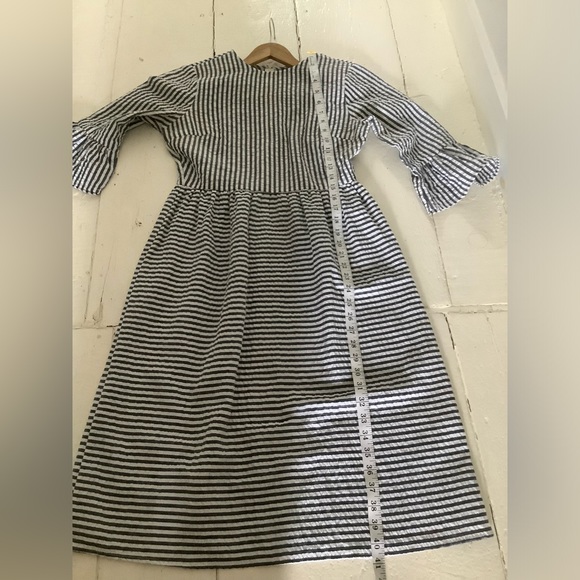 Ces femme roolee dress seersucker striped size small midi dress - Picture 6 of 7